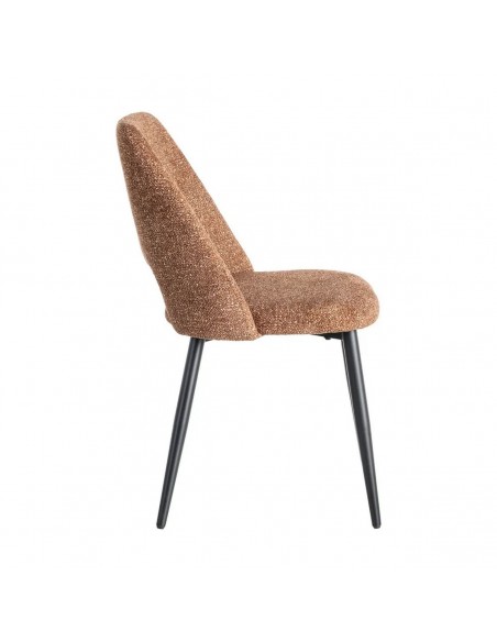 Silla VELNA con respaldo envolvente, tejido jaspeado y metal negro