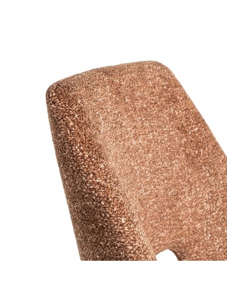 Silla VELNA con respaldo envolvente, tejido jaspeado y metal negro