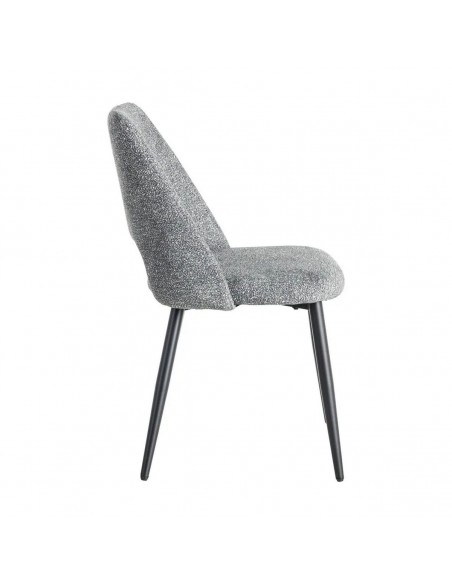 Silla VELNA con respaldo envolvente, tejido jaspeado y metal negro