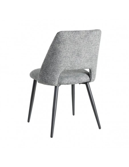 Silla VELNA con respaldo envolvente, tejido jaspeado y metal negro