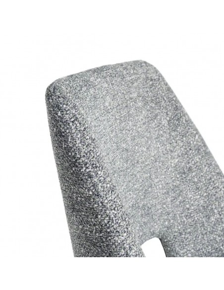 Silla VELNA con respaldo envolvente, tejido jaspeado y metal negro