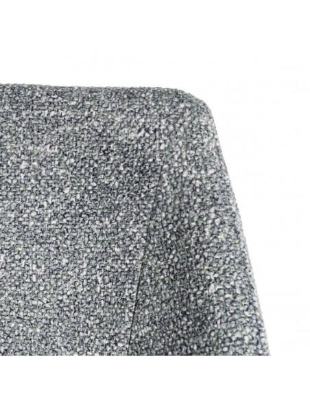 Silla VELNA con respaldo envolvente, tejido jaspeado y metal negro