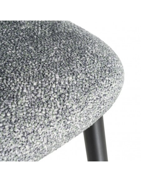 Silla VELNA con respaldo envolvente, tejido jaspeado y metal negro