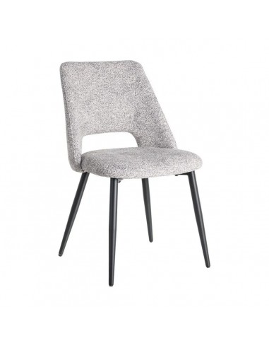Silla VELNA con respaldo envolvente, tejido jaspeado y metal negro