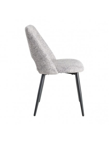 Silla VELNA con respaldo envolvente, tejido jaspeado y metal negro