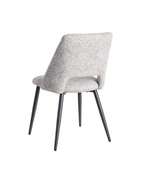 Silla VELNA con respaldo envolvente, tejido jaspeado y metal negro