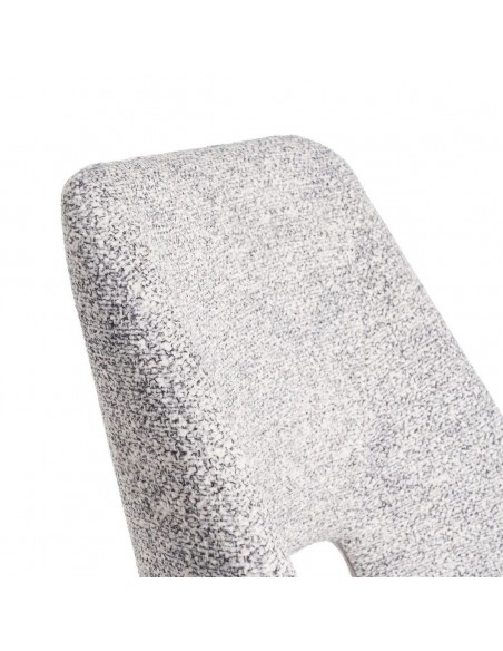 Silla VELNA con respaldo envolvente, tejido jaspeado y metal negro