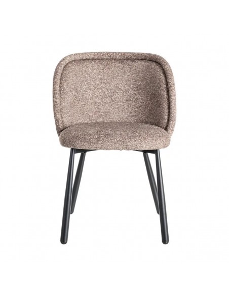 Silla con respaldo curvo BOREA, tejido Jaspeado y Patas cónicas Negras