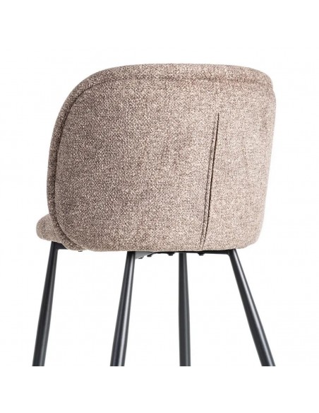 Silla con respaldo curvo BOREA, tejido Jaspeado y Patas cónicas Negras