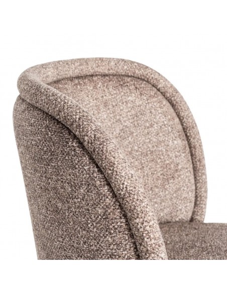 Cadeira BOREA com encosto curvo, tecido mesclado e pernas afuniladas pretas