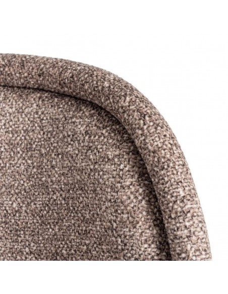 Silla con respaldo curvo BOREA, tejido Jaspeado y Patas cónicas Negras