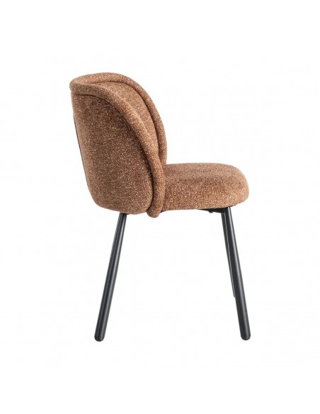 Cadeira BOREA com encosto curvo, tecido mesclado e pernas afuniladas pretas