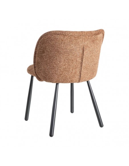 Silla con respaldo curvo BOREA, tejido Jaspeado y Patas cónicas Negras