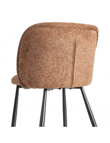 Silla con respaldo curvo BOREA, tejido Jaspeado y Patas cónicas Negras