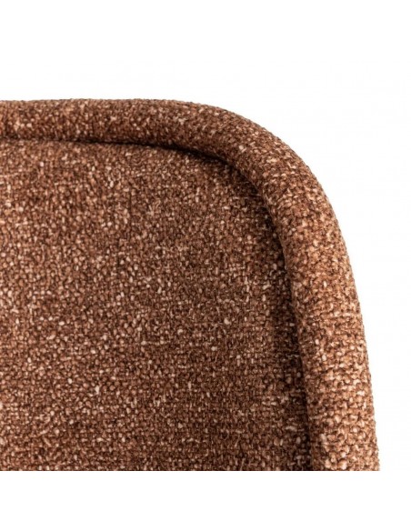 Silla con respaldo curvo BOREA, tejido Jaspeado y Patas cónicas Negras