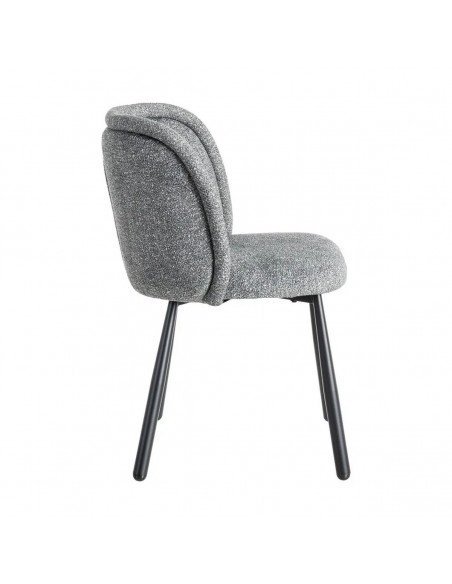 Cadeira BOREA com encosto curvo, tecido mesclado e pernas afuniladas pretas