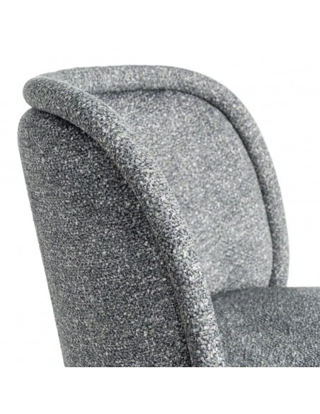 Silla con respaldo curvo BOREA, tejido Jaspeado y Patas cónicas Negras