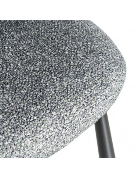 Silla con respaldo curvo BOREA, tejido Jaspeado y Patas cónicas Negras