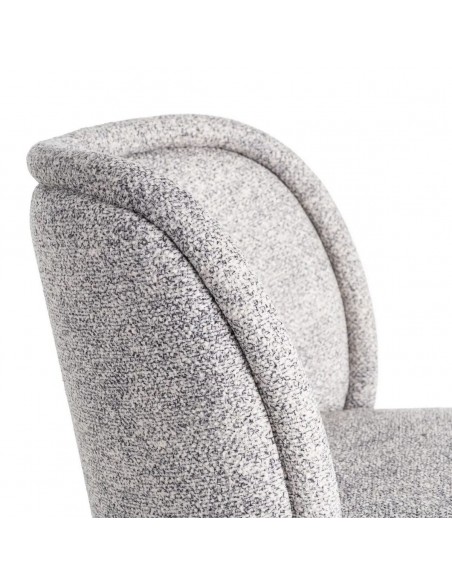 Silla con respaldo curvo BOREA, tejido Jaspeado y Patas cónicas Negras