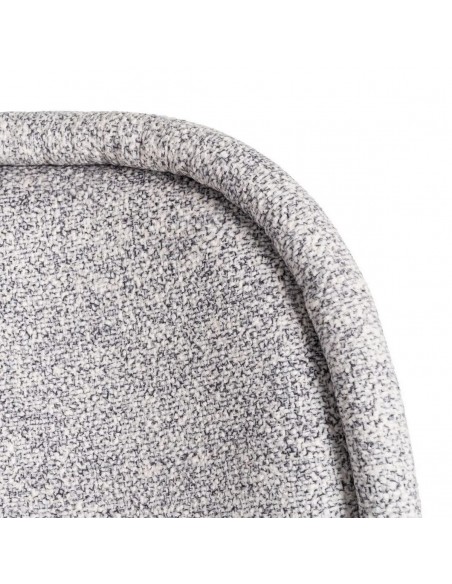 Cadeira BOREA com encosto curvo, tecido mesclado e pernas afuniladas pretas