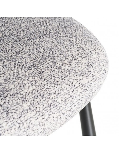 Silla con respaldo curvo BOREA, tejido Jaspeado y Patas cónicas Negras