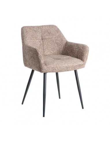 Silla con brazos de estilo moderno ARDEN, tejido jaspeado y metal negro