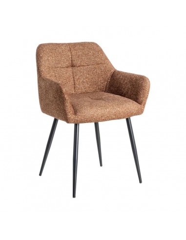 Silla con brazos de estilo moderno ARDEN, tejido jaspeado y metal negro