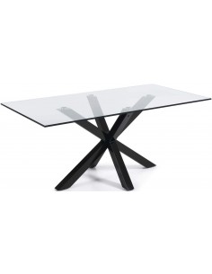 Mesa ARYA 200x100 Epoxy Negro Cristal Transparente