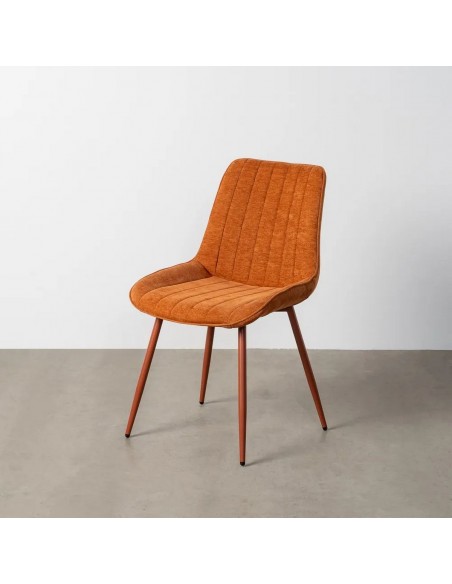 Silla SOLNA de diseño nórdico, tapizado en tejido y metal al tono