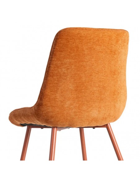 Silla SOLNA de diseño nórdico, tapizado en tejido y metal al tono