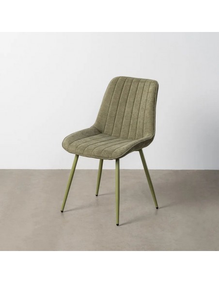 Silla SOLNA de diseño nórdico, tapizado en tejido y metal al tono