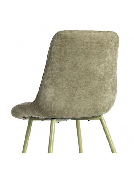 Silla SOLNA de diseño nórdico, tapizado en tejido y metal al tono