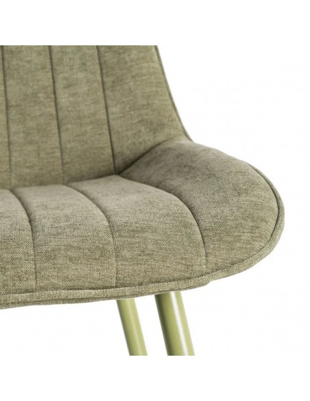 Silla SOLNA de diseño nórdico, tapizado en tejido y metal al tono