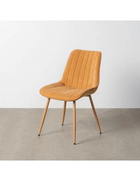 Silla SOLNA de diseño nórdico, tapizado en tejido y metal al tono