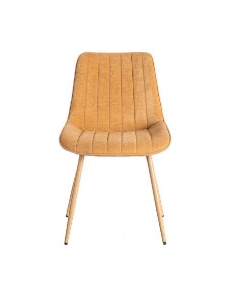 Silla SOLNA de diseño nórdico, tapizado en tejido y metal al tono