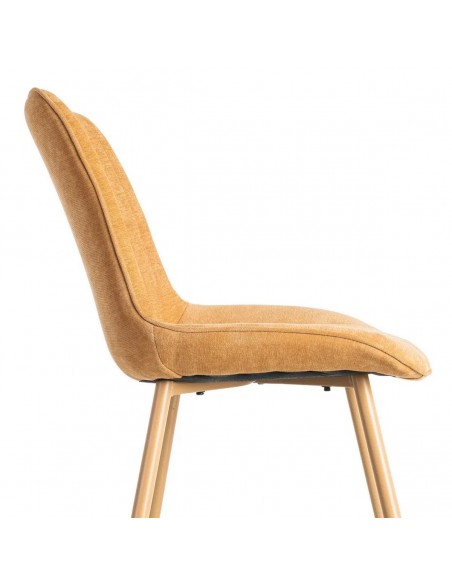 Silla SOLNA de diseño nórdico, tapizado en tejido y metal al tono