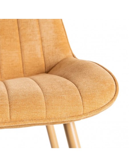 Silla SOLNA de diseño nórdico, tapizado en tejido y metal al tono