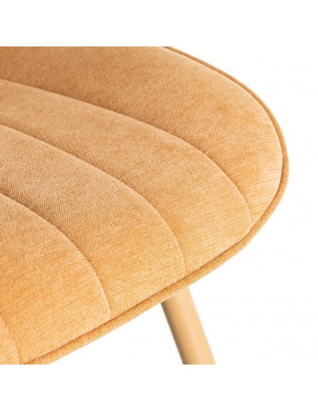 Silla SOLNA de diseño nórdico, tapizado en tejido y metal al tono