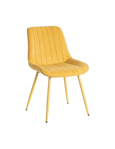 Silla SOLNA de diseño nórdico, tapizado en tejido y metal al tono
