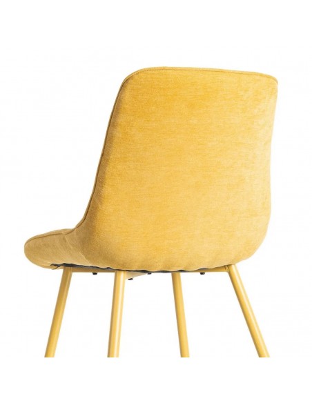 Silla SOLNA de diseño nórdico, tapizado en tejido y metal al tono