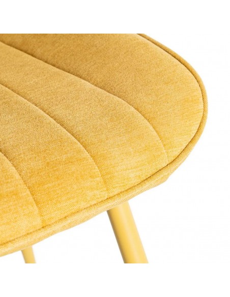 Silla SOLNA de diseño nórdico, tapizado en tejido y metal al tono