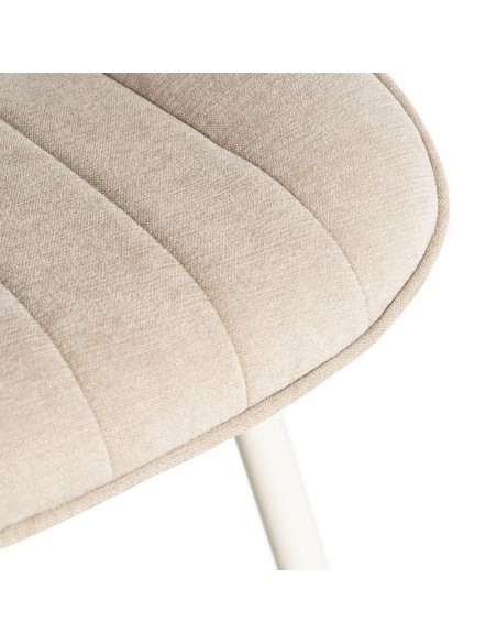 Silla SOLNA de diseño nórdico, tapizado en tejido y metal al tono