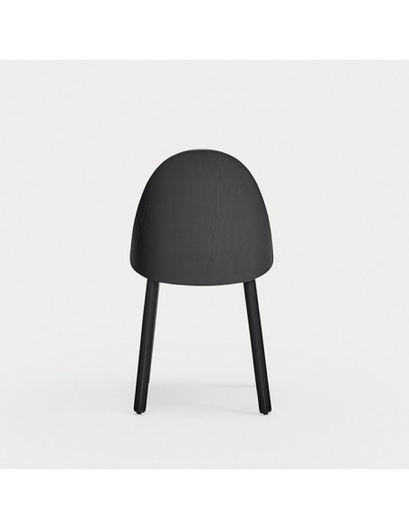 TEULAT CADEIRA UMA DESIGN, em madeira preta estofamento em símil pele