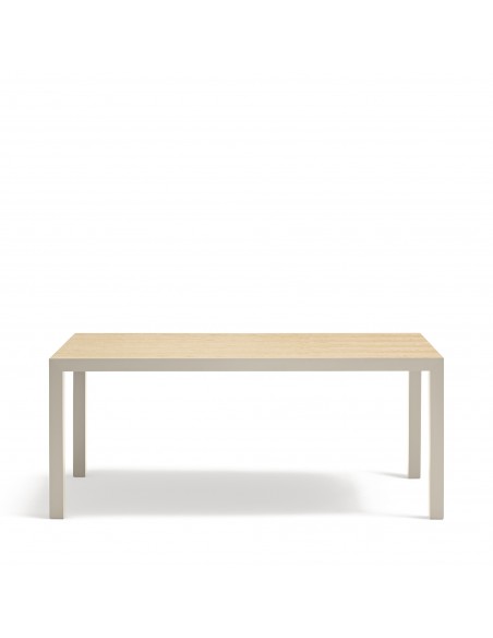 Teulat mesa ALMA 180 x 90 de diseño minimalista, roble y metal arena