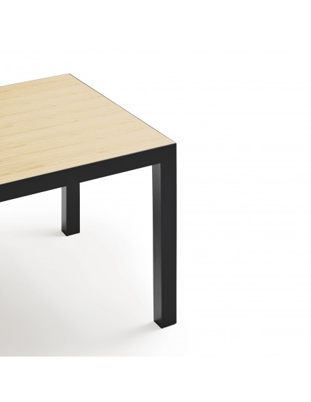 Teulat mesa ALMA 180 x 90 de diseño minimalista, roble y metal negro