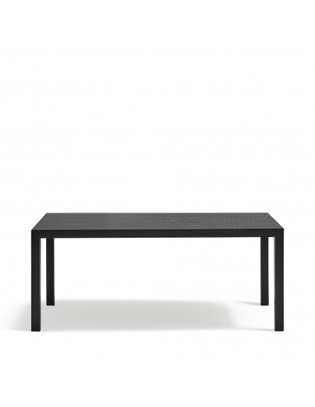 Teulat mesa ALMA 180 x 90 de diseño minimalista, roble negro y metal negro
