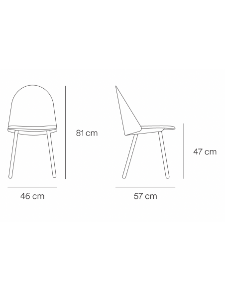 TEULAT CADEIRA UMA DESIGN, em madeira preta estofamento em símil pele