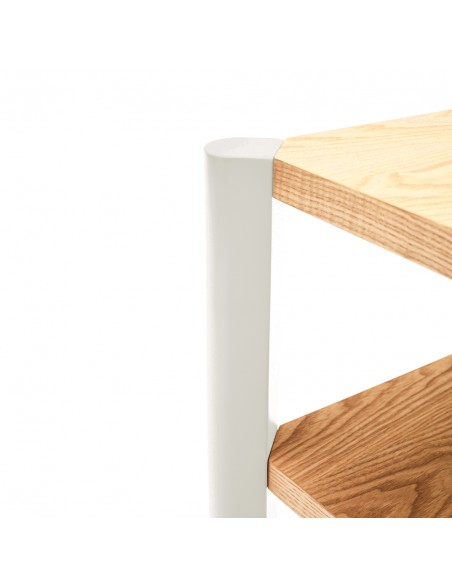 Teulat BONA 125 estantería minimalista de madera, 3 estantes roble y crema