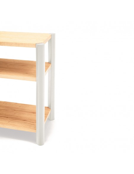 Teulat BONA 125 estantería minimalista de madera, 3 estantes roble y crema