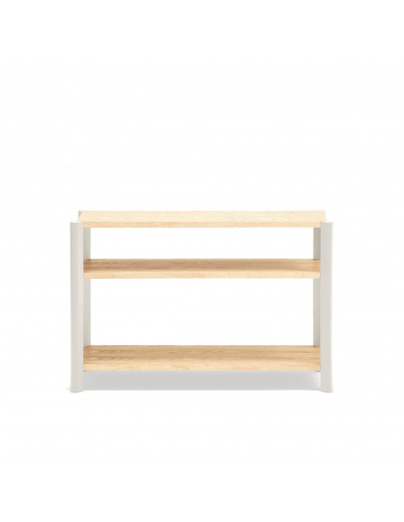 Teulat BONA 125 estantería minimalista de madera, 3 estantes roble y crema